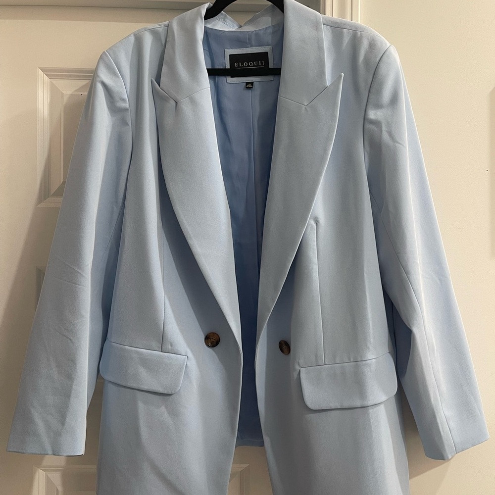 Eloquii Light Blue Women's Blazer